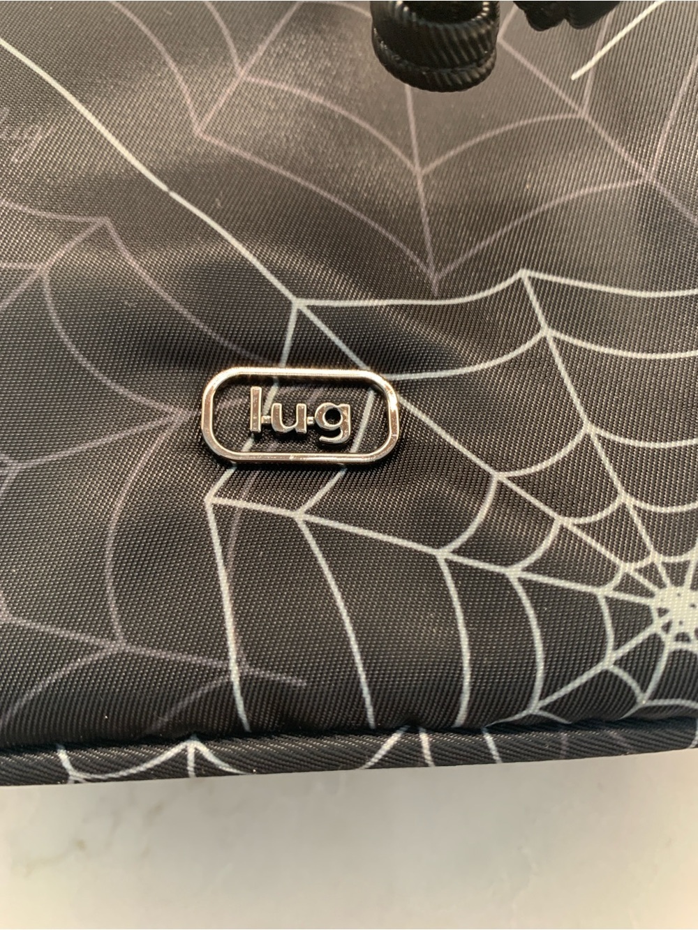 NWOT Lug Black Spiderweb Drawstring Bucket Whirlybird Bag - Picture 3 of 7